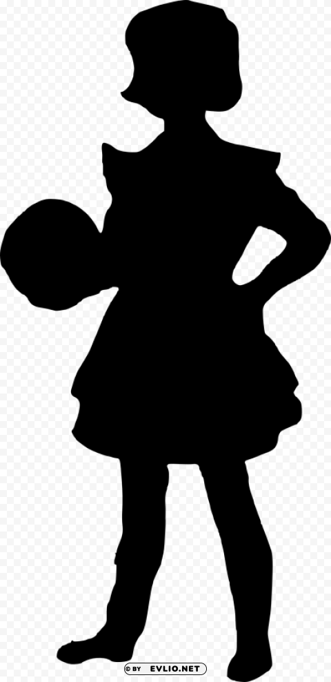 girl silhouette Transparent Background PNG Object Isolation