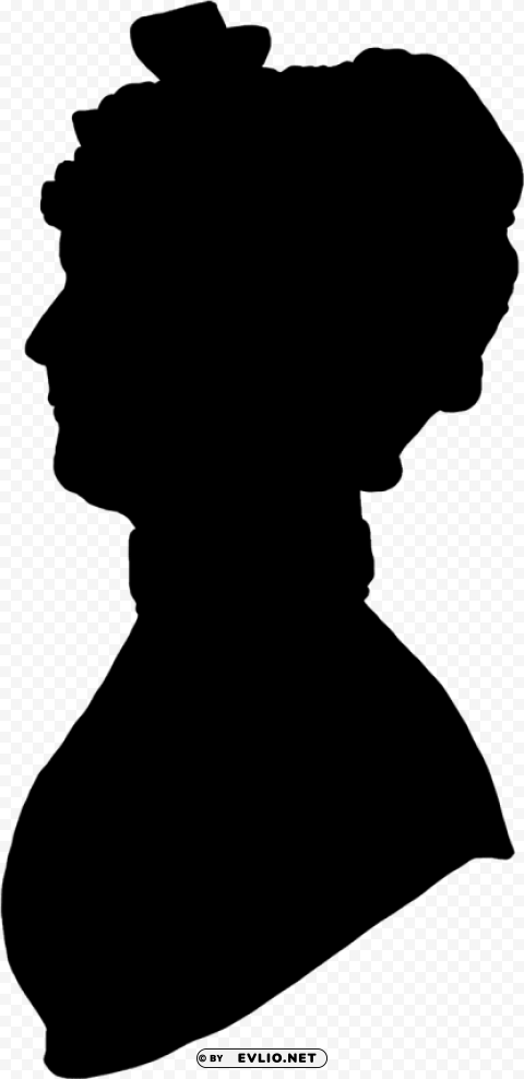 Old Woman Head Silhouette Clear Background PNG Isolated Graphic