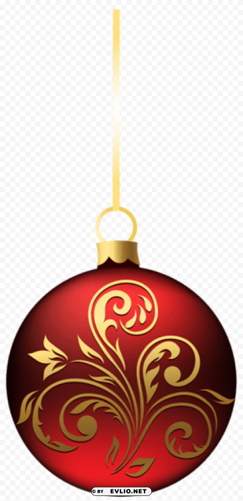 large transparent bluered christmas ball ornament ClearCut PNG Isolated Graphic