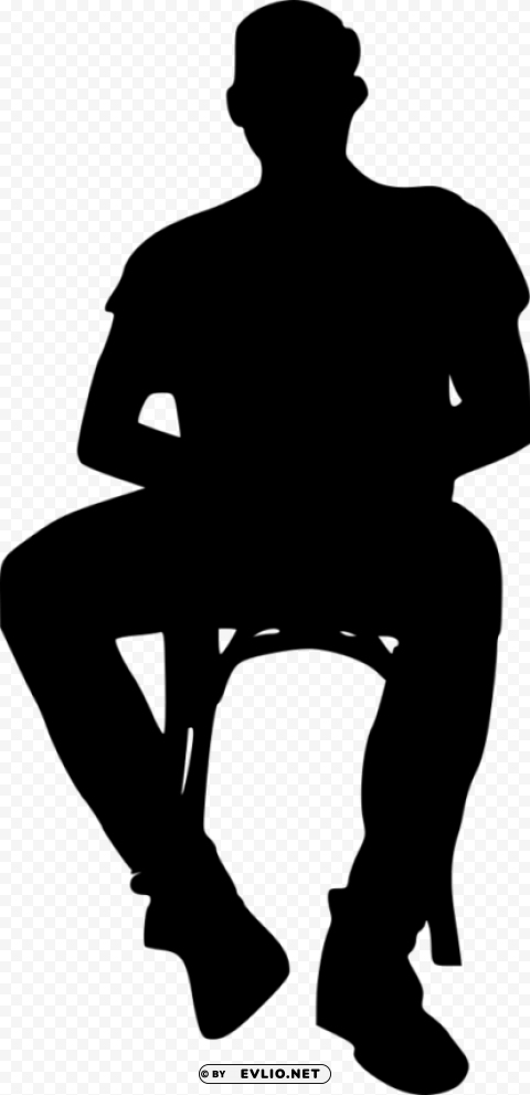 Sitting in Chair Silhouette Transparent Background Isolated PNG Illustration