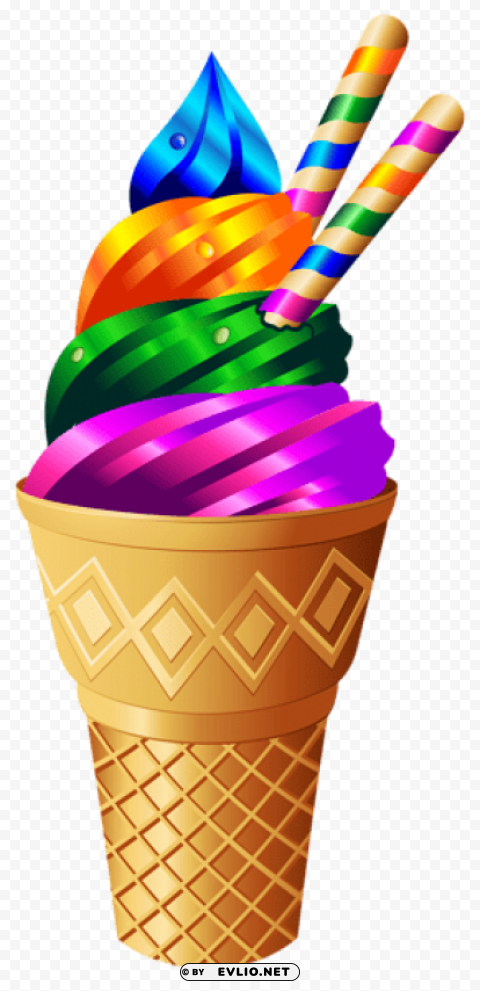  Rainbow Ice Cream Transparent PNG Graphics Bulk Assortment