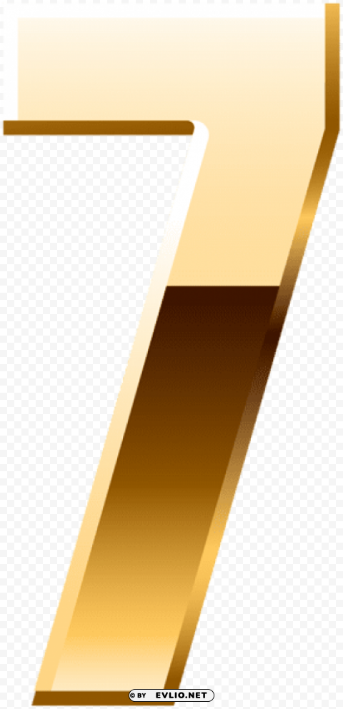 gold number seven Isolated Design Element on PNG