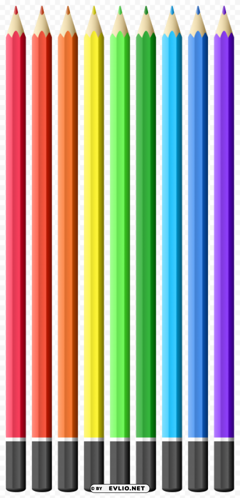 Colored Pencils Clean Background Isolated PNG Image