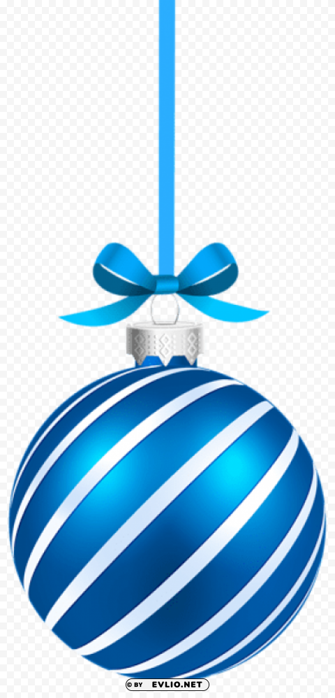 blue sriped christmas hanging ball PNG files with clear backdrop assortment