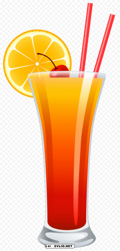 cocktail tequila sunrise Isolated Element on HighQuality Transparent PNG