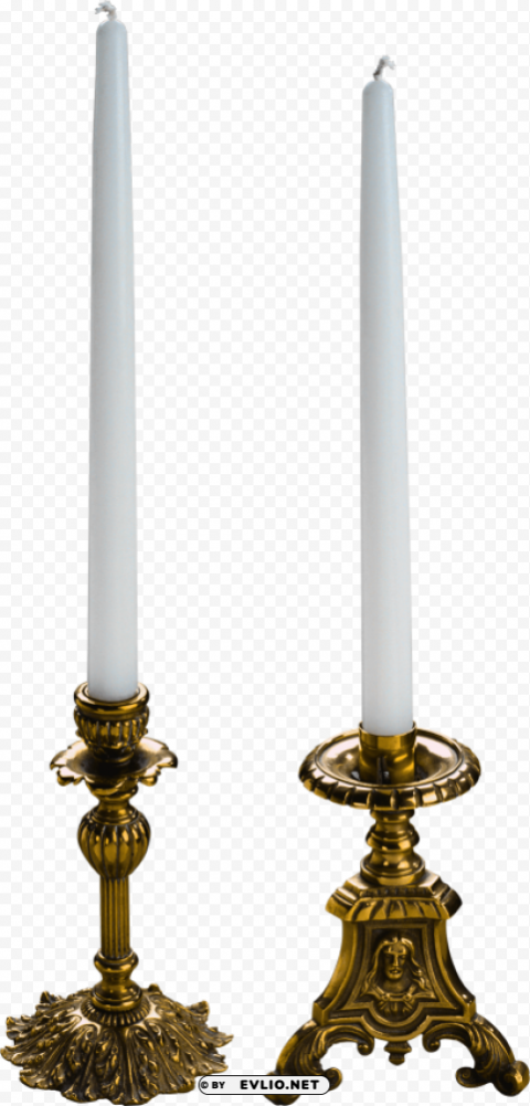 White Candles PNG File With Alpha