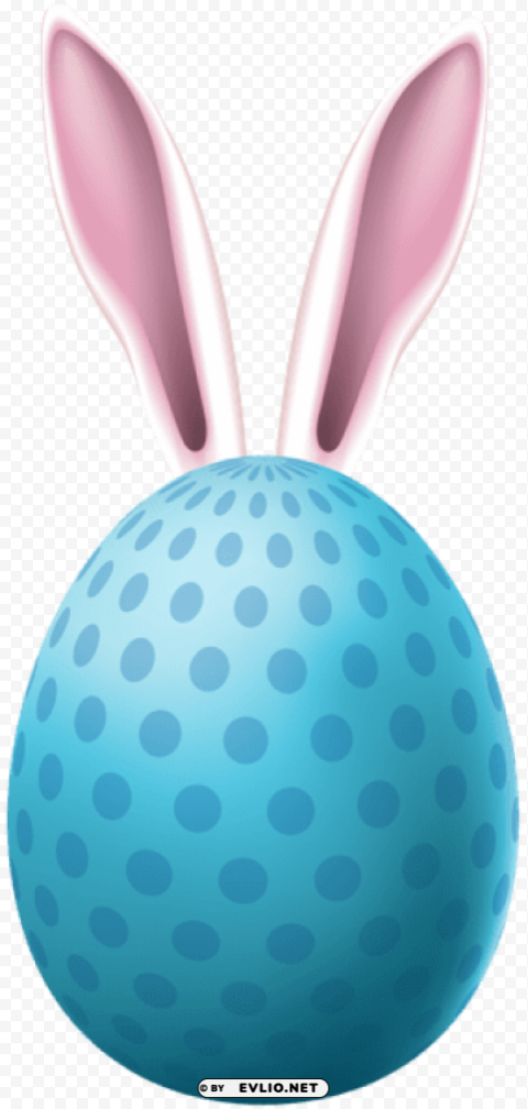 easter egg with bunny ears Isolated Design Element in Transparent PNG