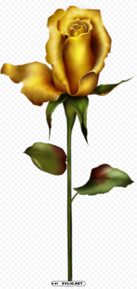 Yellow Rose Bud Transparent PNG Artworks For Creativity