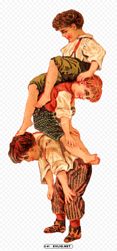 Boys Playing Antique PNG Transparent Photos Extensive Collection