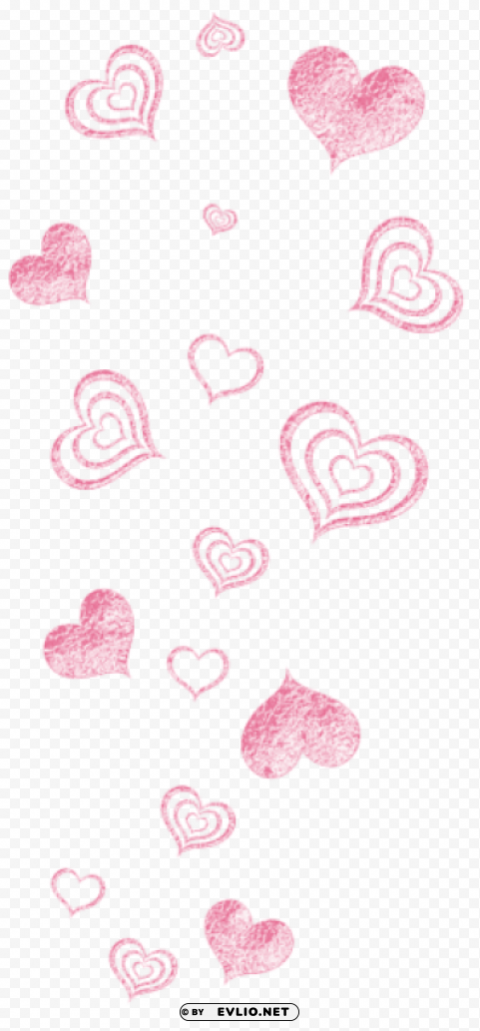 decorative pink hearts picture Free transparent PNG