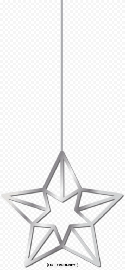 hanging star silver Isolated Graphic on HighQuality Transparent PNG