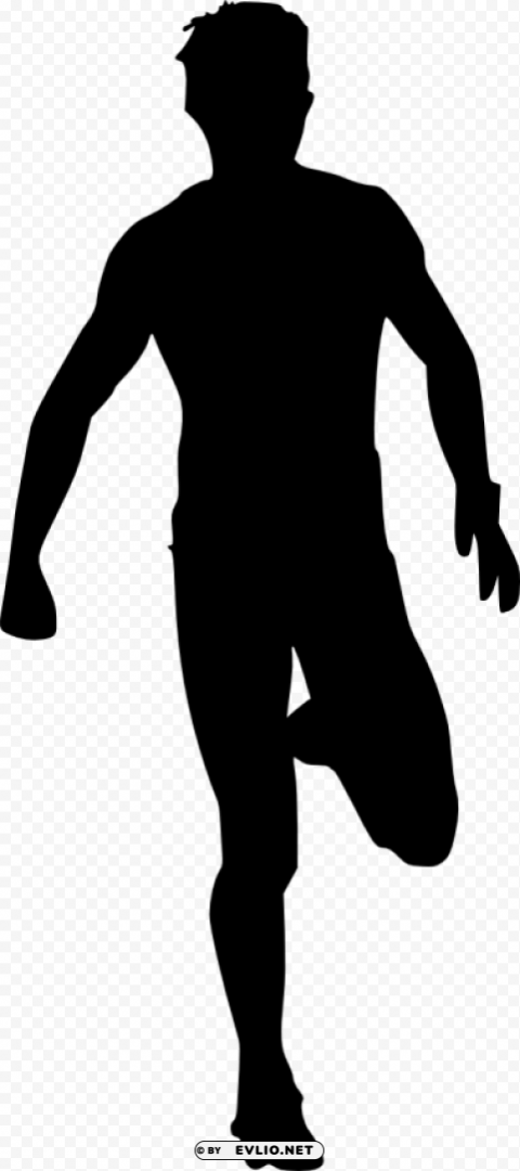 man running silhouette Clean Background Isolated PNG Illustration