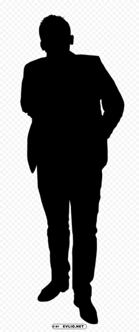 man standing silhouette PNG Graphic Isolated on Clear Backdrop