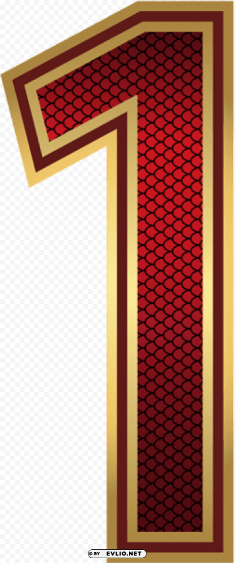 Red And Gold Number One Transparent PNG Graphics Variety