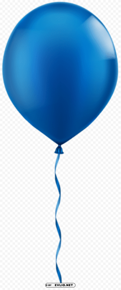 single blue balloon PNG with Transparency and Isolation