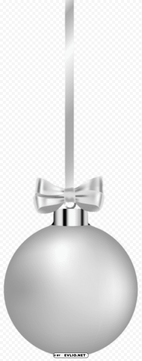 white hanging christmas ball Isolated Subject on Clear Background PNG