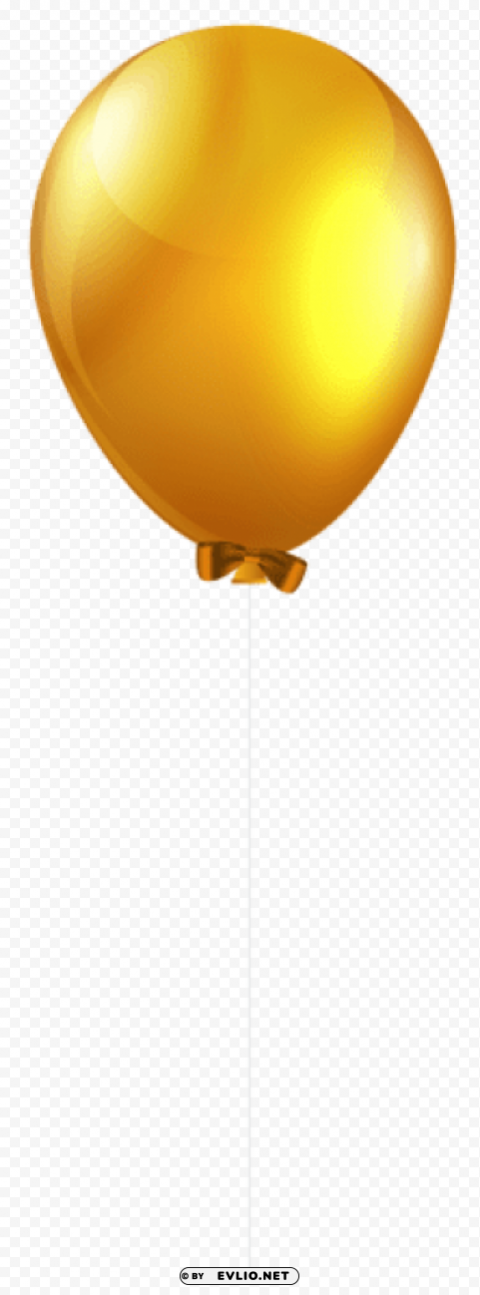yellow single balloon PNG with cutout background