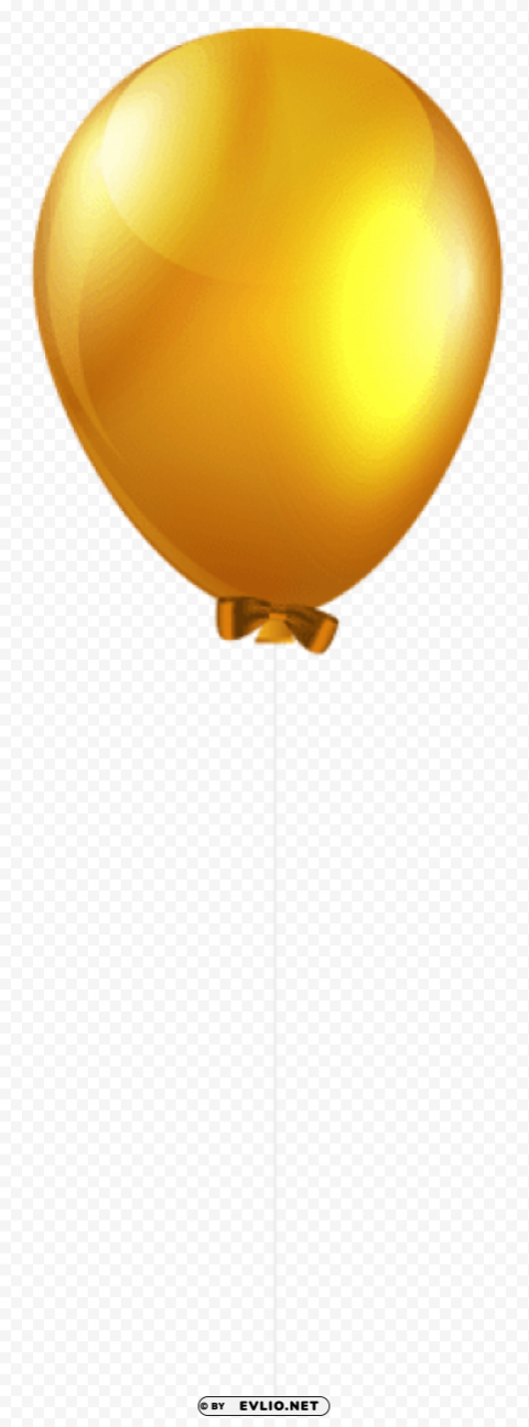 Yellow Single Balloon PNG With Cutout Background