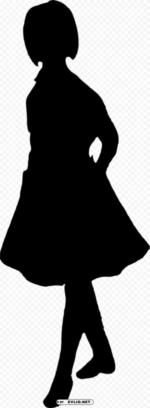 girl silhouette Transparent Cutout PNG Isolated Element