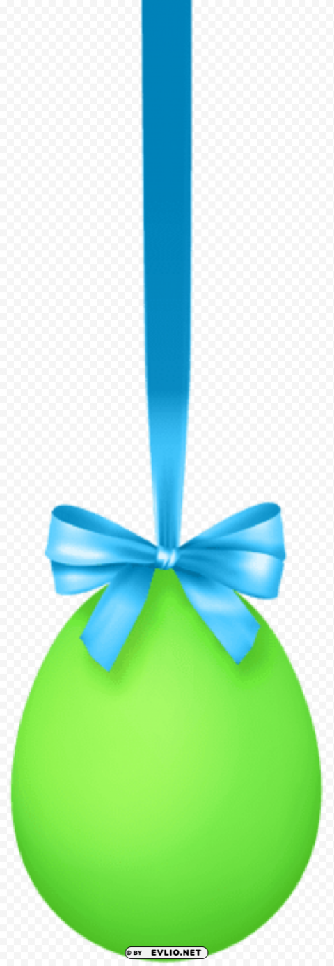 green hanging easter egg with bow transparent PNG file with no watermark