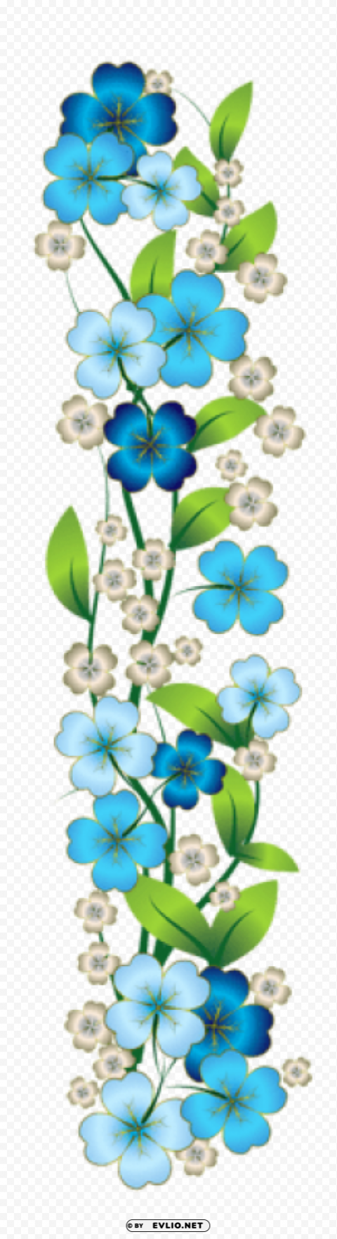 blue flower decor Transparent PNG Isolated Graphic Detail