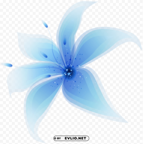 decorative blue flower PNG images with transparent elements pack