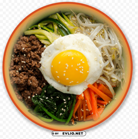 korean dish with egg Transparent PNG Object with Isolation