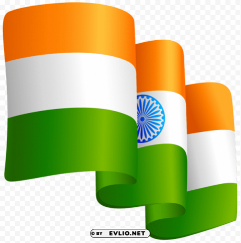waving india flag PNG images with transparent overlay