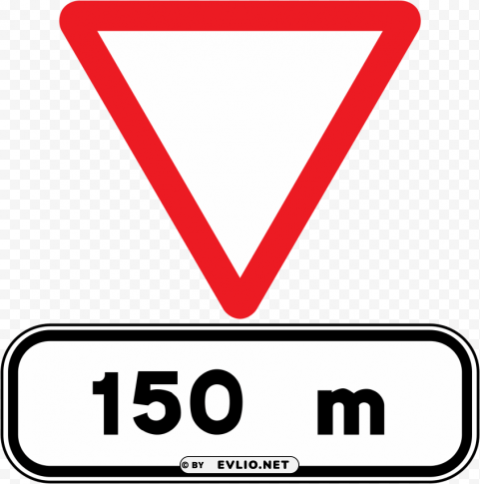 give way in 150m spain Free PNG images with alpha transparency