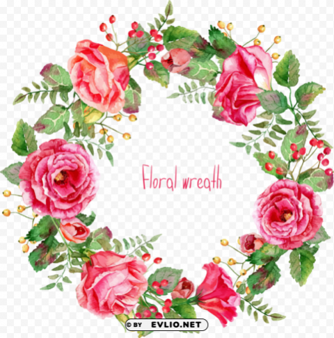 free watercolor flower wreath transparent PNG high quality