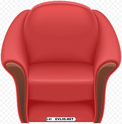 red armchair transparent Clear Background PNG Isolated Design