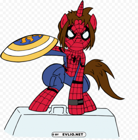 spiderman civil war pony PNG photo with transparency