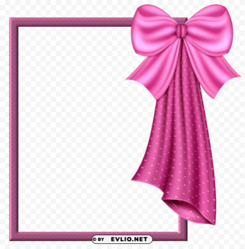 pink frame with big pink bow PNG transparent graphics comprehensive assortment