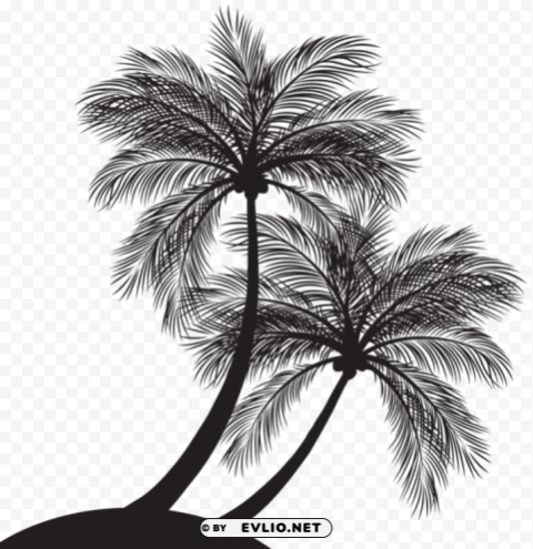 palms silhouette PNG Image Isolated with Transparency