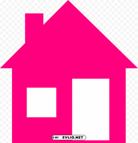 Pink House PNG With Isolated Background