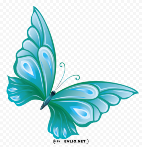 Transparent Blue Butterfly PNG Image Isolated On Clear Backdrop