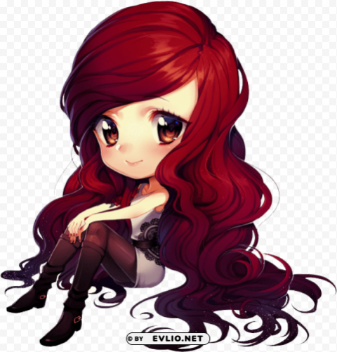 chibi anime girl Isolated Artwork on Transparent Background PNG PNG transparent with Clear Background ID 7492502f