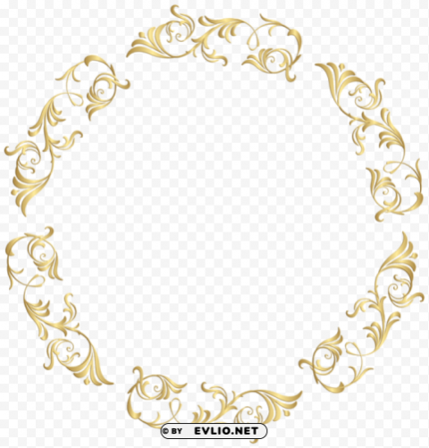 gold floral border frame PNG graphics with transparency