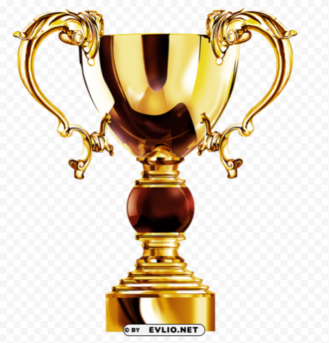 golden cup Transparent PNG Isolated Graphic with Clarity
