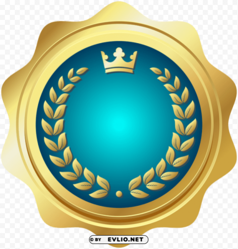seal badge blue Isolated Icon in HighQuality Transparent PNG