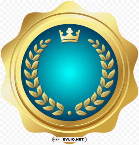 Seal Badge Blue Isolated Icon In HighQuality Transparent PNG