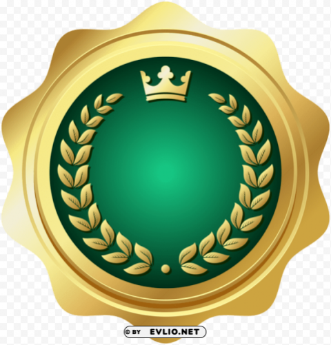 Seal Badge Green Isolated Illustration With Clear Background PNG
