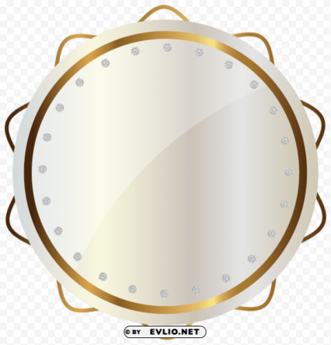 White And Gold Sealpicture PNG Graphic Isolated On Clear Background