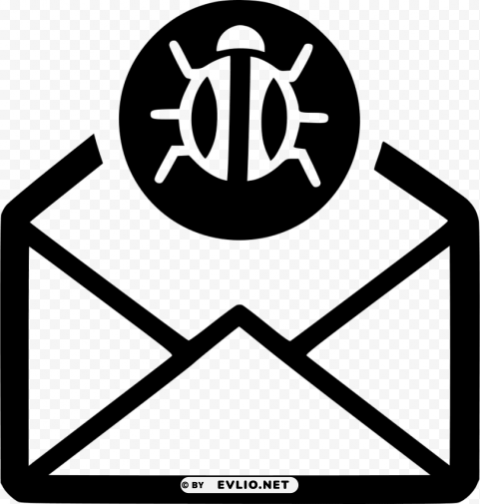 Email Box Black And White Clean Background Isolated PNG Art