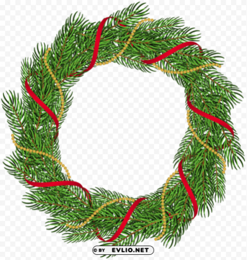 christmas pine wreath Transparent Background PNG Isolated Graphic
