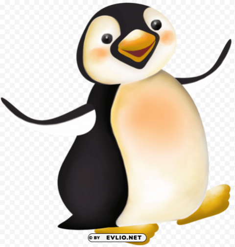 large penguin cartoon Transparent PNG Isolated Subject