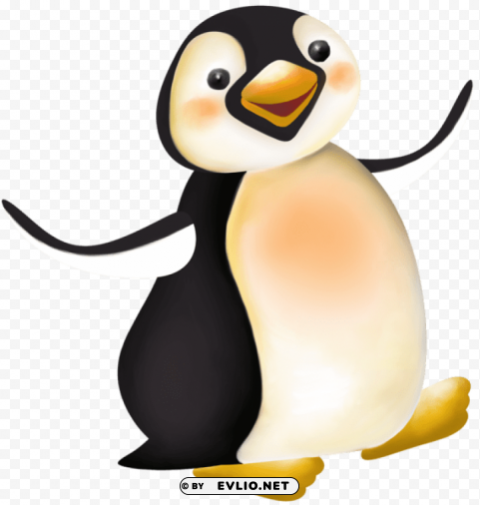 Large Penguin Cartoon Transparent PNG Isolated Subject