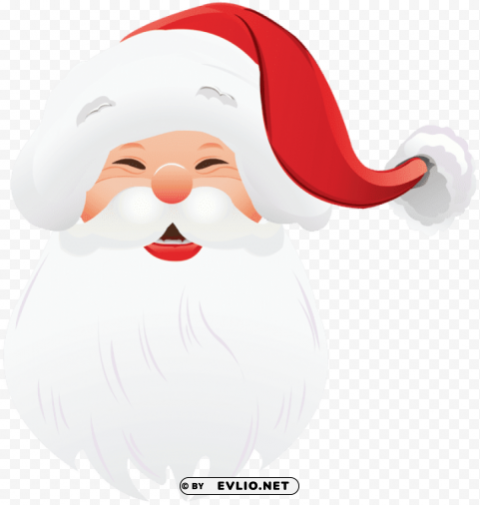 transparent santa claus face PNG with no background free download