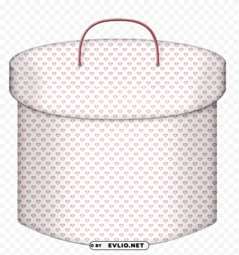 white hearts round gift box Clear Background Isolation in PNG Format