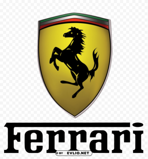 ferrari logo txt Clear Background PNG Isolated Item